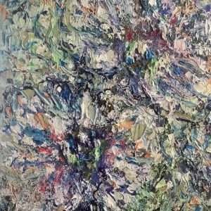 Blue orchids abstract painting