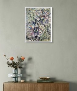 Blue orchids abstract painting 