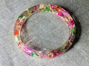 Set of 2 real flower bangles