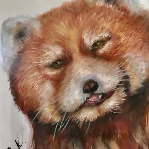 Red panda painting