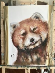 Red panda painting 