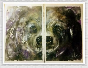 Bear dyptich original watercolor
