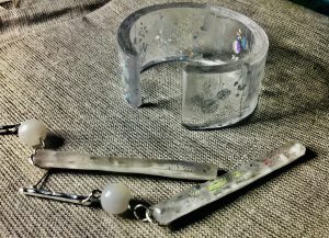 Dandelions bangle and earrings set