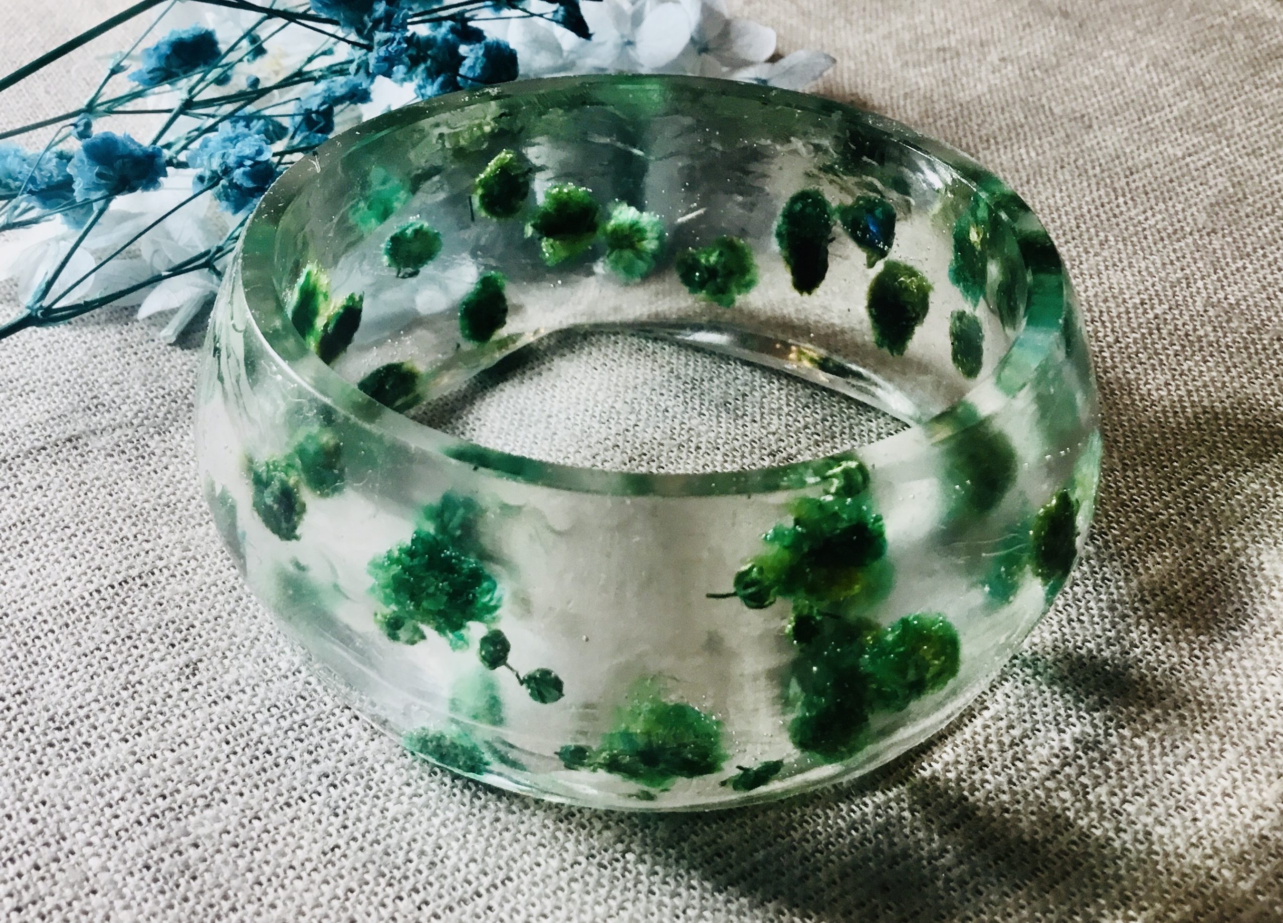 Blue baby breath bangle