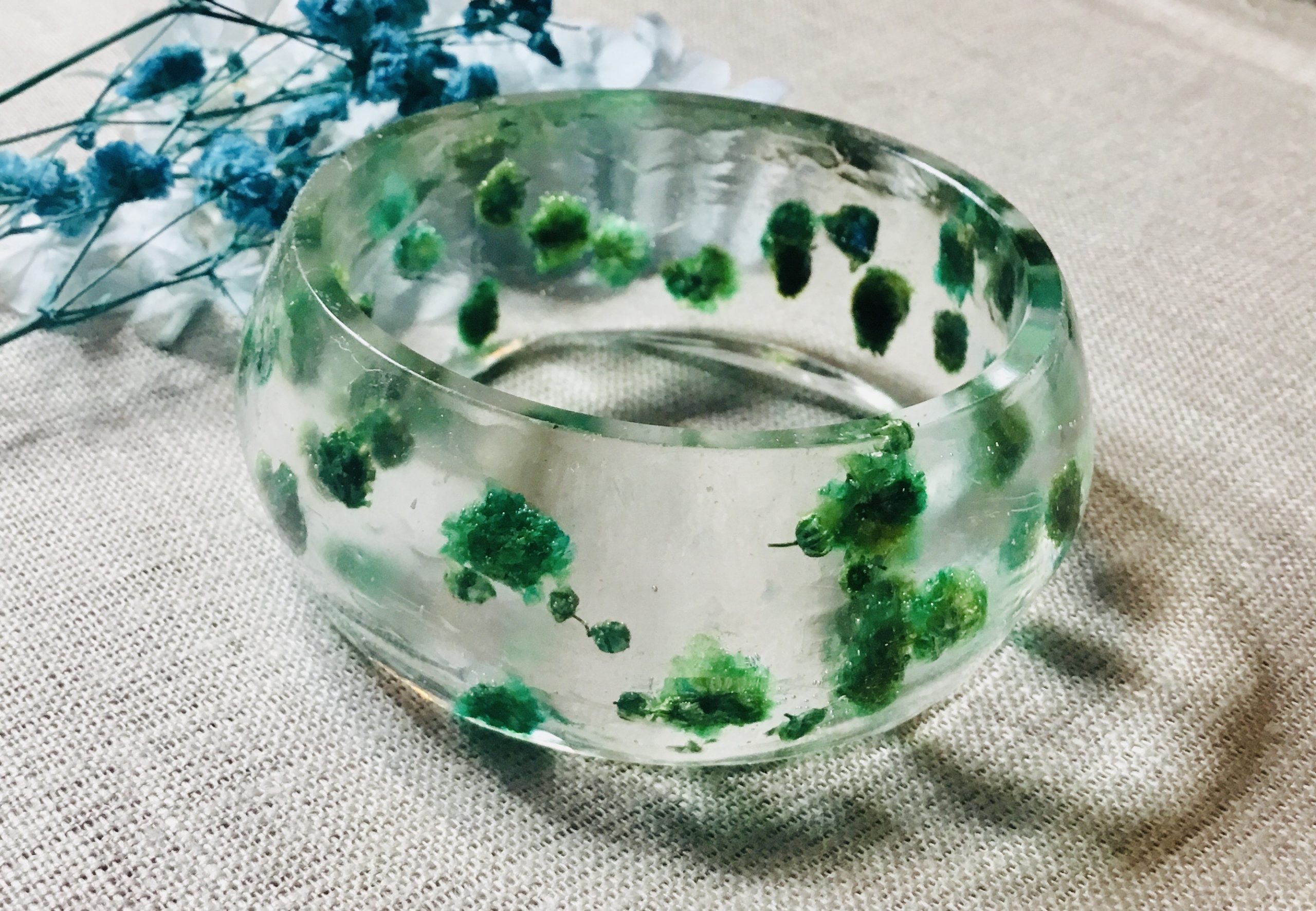 Blue baby breath bangle