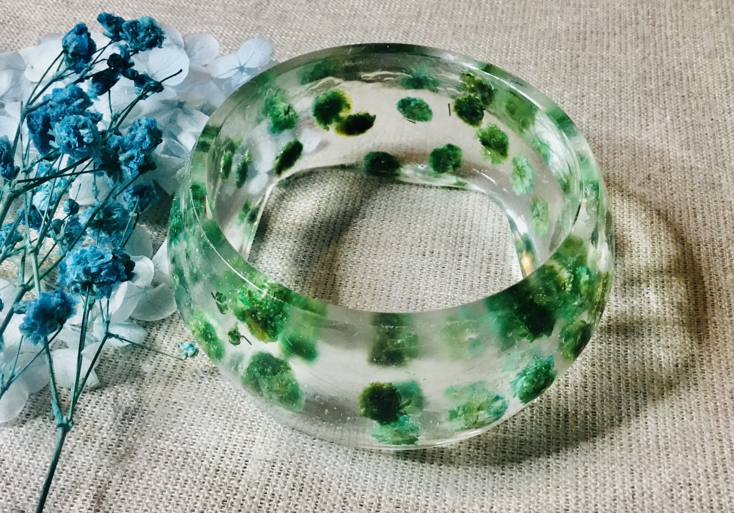 Blue baby breath bangle