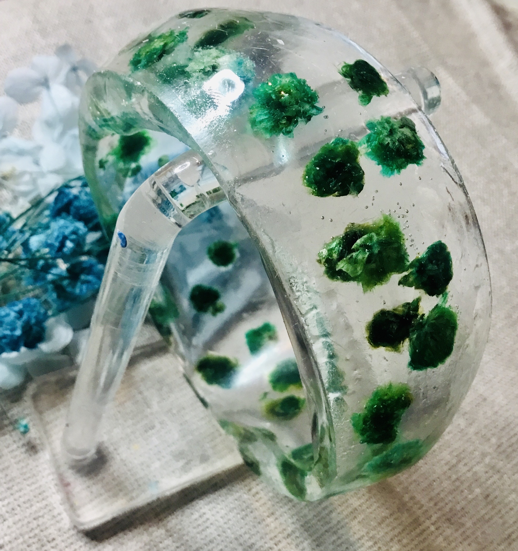 Blue baby breath bangle