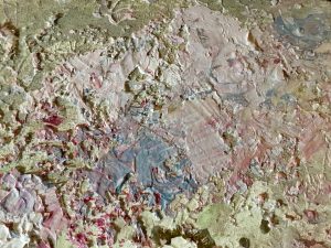 Moon gardens original oil painting on round canvas