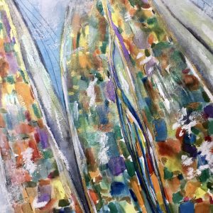 Sun boat original watercolour painting 