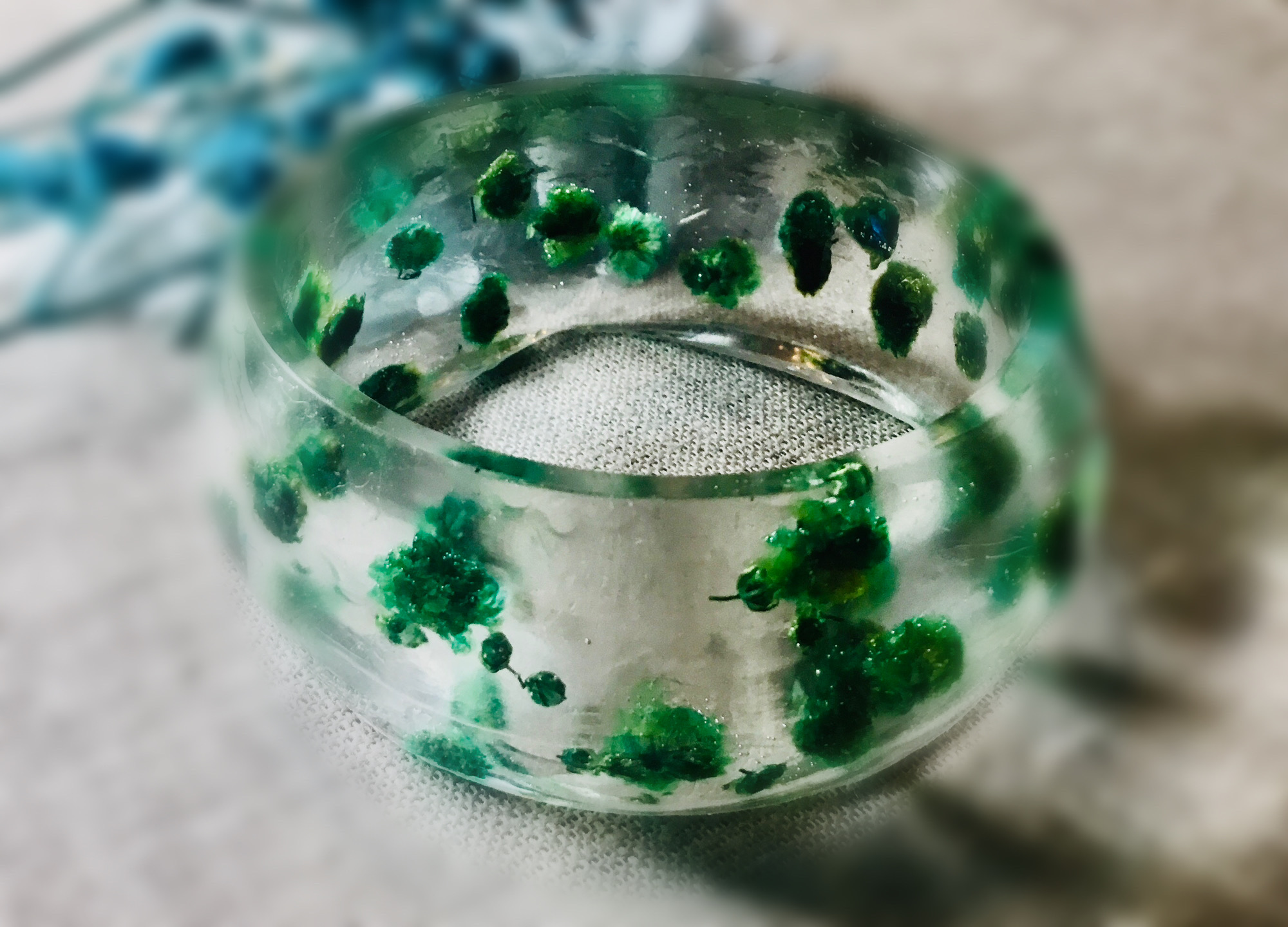 Blue baby breath bangle