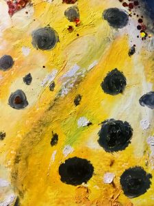Yellow dots cat painting