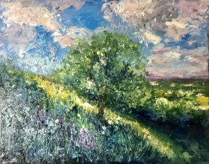 Summer landscape original oil painting 