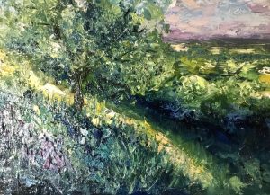 Summer landscape original oil painting 