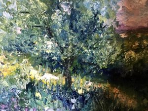 Summer landscape original oil painting 