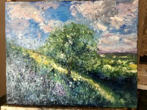 Summer landscape original oil painting 
