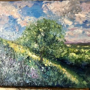 Summer landscape original oil painting