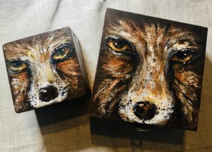 Fox Handpainted jewellry box