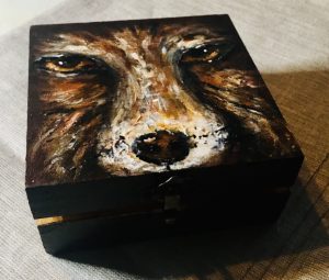 Fox Handpainted jewellry box