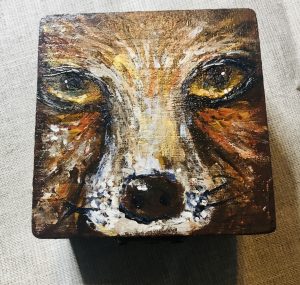 Fox Handpainted jewellry box