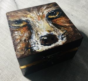 Fox Handpainted jewellry box