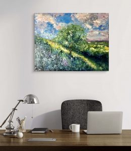 Summer landscape original oil painting 