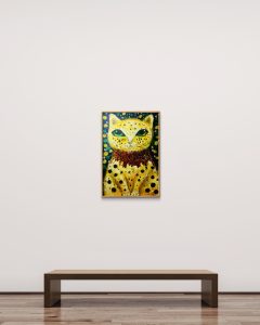 Yellow dots cat painting