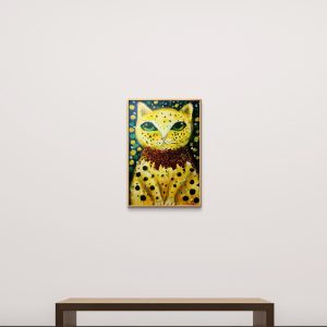 Yellow dots cat painting