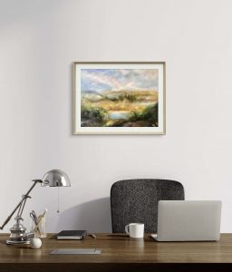 Semi abstract landscape original pastel painting 