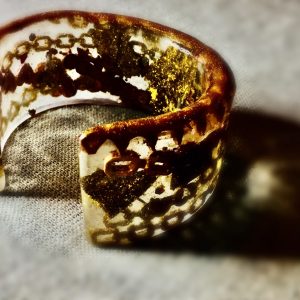 Golden chains cuff bangle,handmade resin jewelry gifts