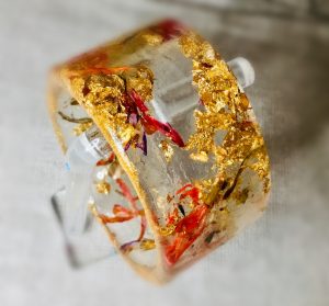 Snowdrops & golden foil bangle