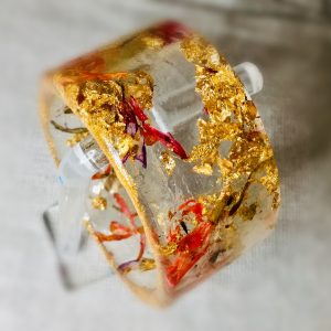 Snowdrops & golden foil bangle