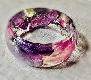 Mallow and rose petals bangle 