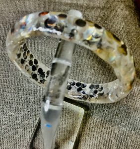 Silver dots bangle,habdmade women jewellery 
