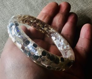 Silver dots bangle,habdmade women jewellery 