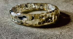 Silver dots bangle,habdmade women jewellery 