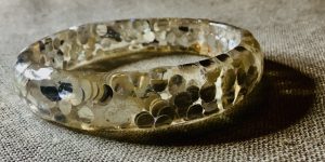 Silver dots bangle,habdmade women jewellery 
