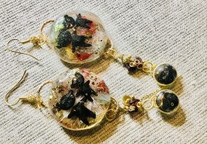 Teddy bear earrings,unique handmade jewelry gifts