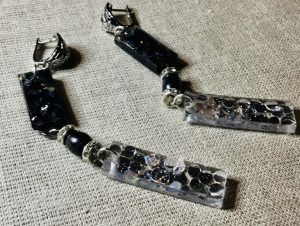 Silver dots earrings,unique handmade jewelry 
