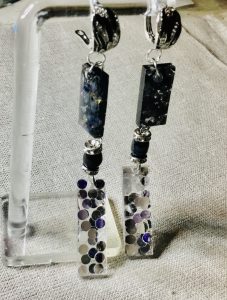 Silver dots earrings,unique handmade jewelry 