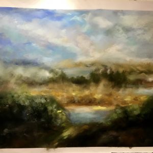 Semi abstract landscape original pastel painting Semi abstract landscape original pastel painting