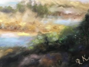Semi abstract landscape original pastel painting 