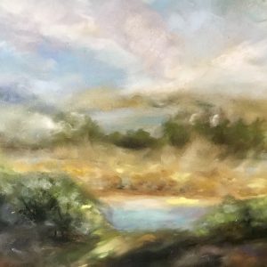Semi abstract landscape original pastel painting