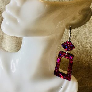 Bright pink glitter jewelry set