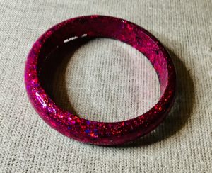 Bright pink glitter jewelry set