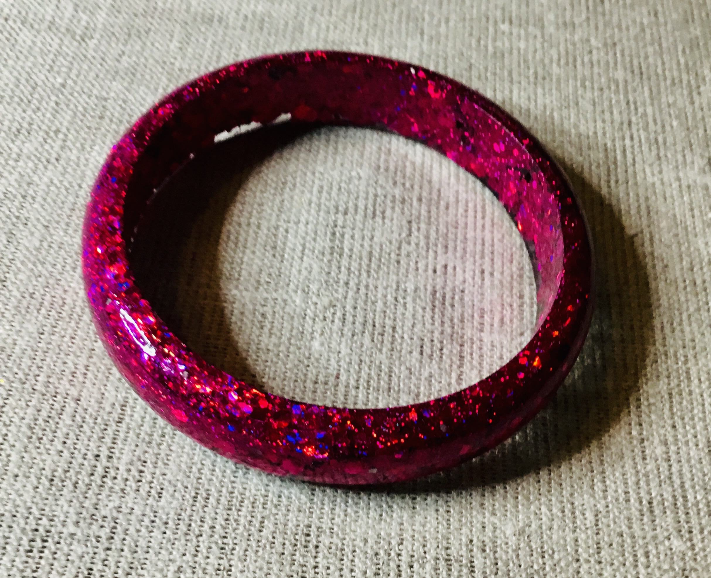 Bright pink glitter jewelry set