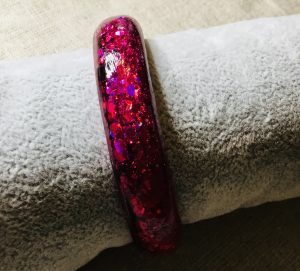 Bright pink glitter jewelry set