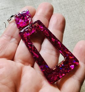 Bright pink glitter jewelry set