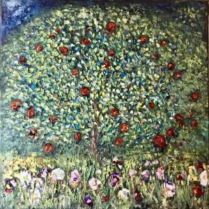 Apple tree original oil painting