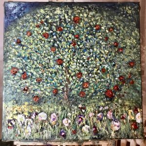 Apple tree original oil painting 