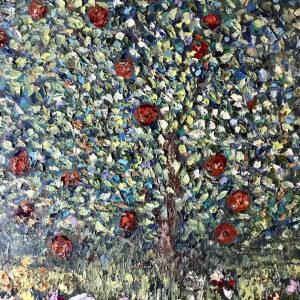 Apple tree original oil painting 